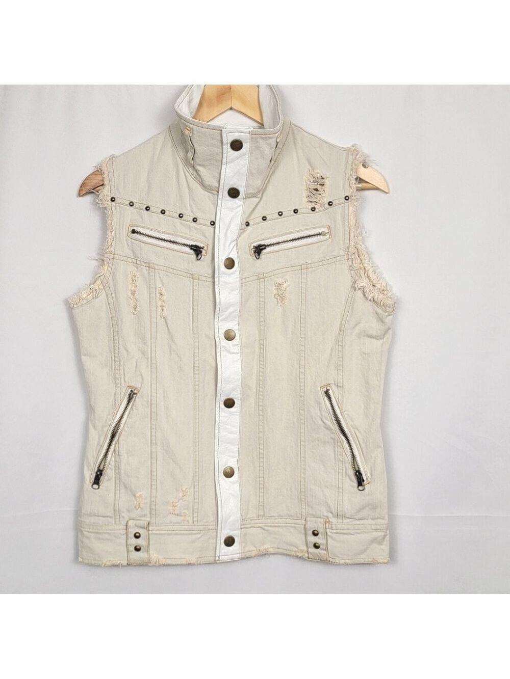 Denim Vest Distressed #1420